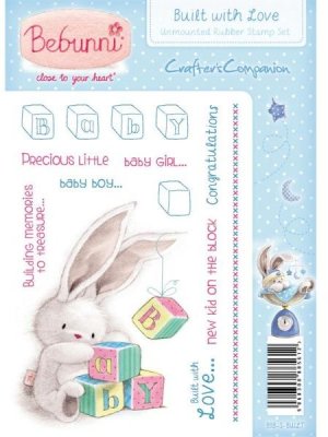 Bebunni Baby Unmounted Rubber Stamp - Built With Love by Crafters Companion