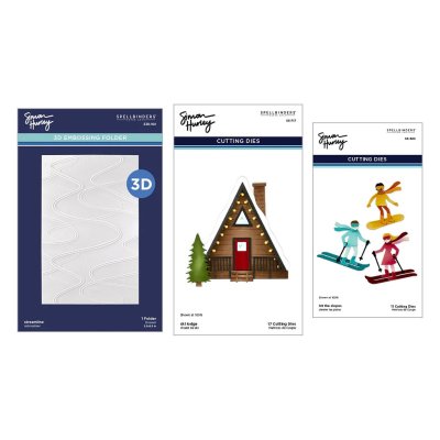 Spellbinders Dies and 3D Embossing Folder Bundle - Ski-son's Greetings by Simon Hurley