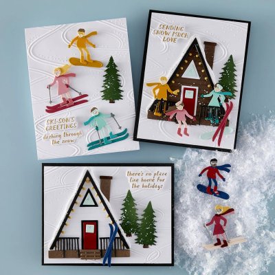 Spellbinders Dies and 3D Embossing Folder Bundle - Ski-son's Greetings by Simon Hurley