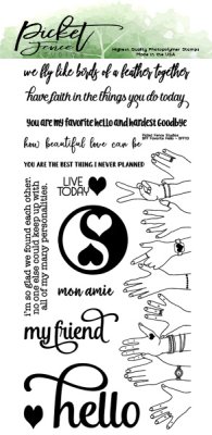 Picket Fence Studios 4”x8” Clear Stamps - BFF Favorite Hello