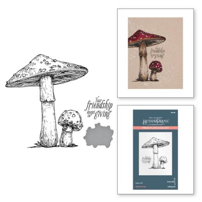 Spellbinders BetterPress Press Plate & Die Set - Mushroom Duo