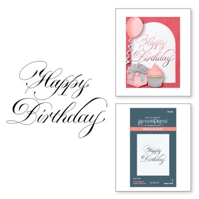 Spellbinders Copperplate BetterPress Plate - Happy Birthday