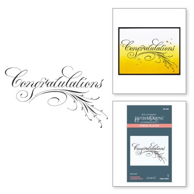 Spellbinders Copperplate BetterPress Plate - Congratulations