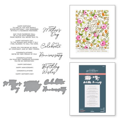 Spellbinders BetterPress Plate & Die Set - Let's Celebrate Sentiments
