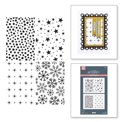 Spellbinders BetterPress Letterpress System Press Plates - Holiday Backgrounds Panels