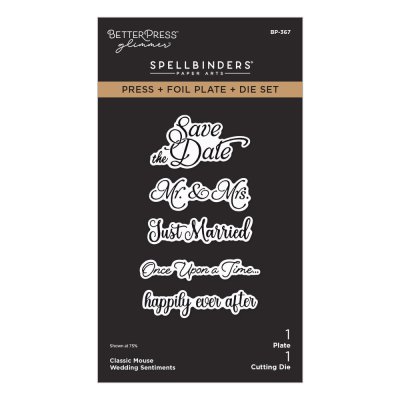 Spellbinders Press + Foil Plate & Die Set - Classic Mouse Wedding Sentiments by Spellbinders
