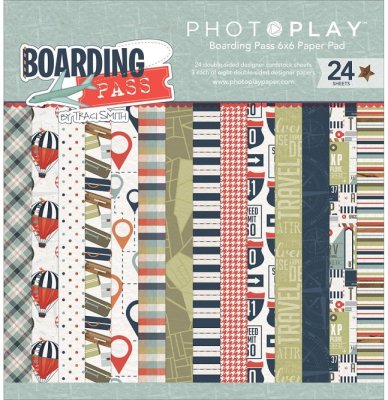 Photo Play 6”x6” Paper Collection Pack - Boarding Pass (24 sheets)