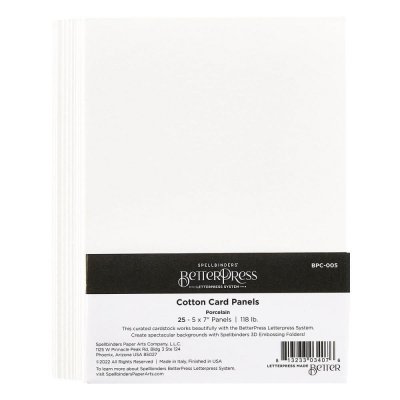Spellbinders BetterPress Letterpress A7 Cotton Card Panels - Porcelain (25 sheets)