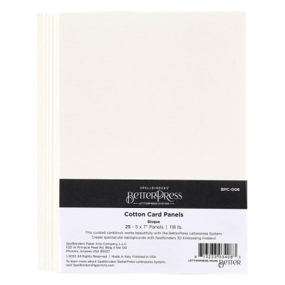 Spellbinders BetterPress Letterpress A7 Cotton Card Panels - Bisque (25 sheets)