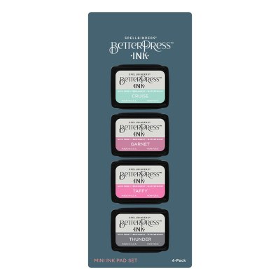 Spellbinders BetterPress Letterpress Mini Ink Pad Set - Jet Set (4 pack)