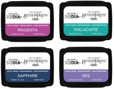 Spellbinders BetterPress Ink Mini Set - Happy (4 pack)