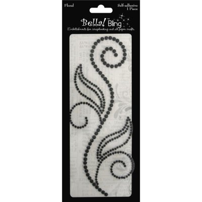 Bling Self-Adhesive Floral - Black