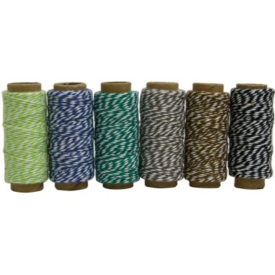 Hemptique Cotton Baker's Twine Mini Spools 2-Ply - Garden Party (65 feet / 19.8m)