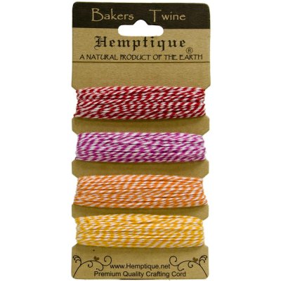 Hemptique Cotton Baker's Twine Mini Spools 2-Ply - Candy Lane (4 x 9.1m)
