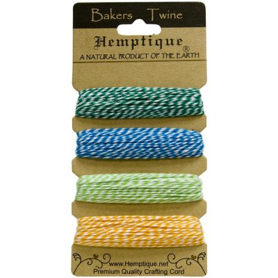 Hemptique Cotton Baker's Twine Mini Spools 2-Ply - Tutti-Frutti (4 x 9.1m)