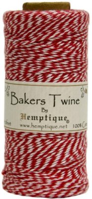 Hemptique Cotton Baker's Twine Spool - Red/White (2-Ply)