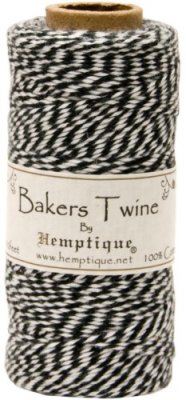 Hemptique Cotton Baker's Twine Spool - Black/White (2-Ply)