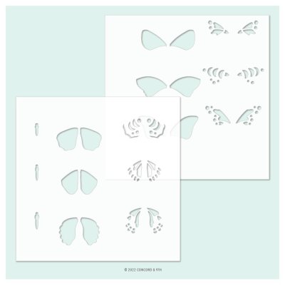 Concord & 9th Stencil 6"x6" - Boho Butterfly (2 pack)
