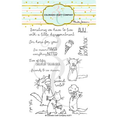 Colorado Craft Company 4"x6" Clear Stamp Set - Ice Cream Day