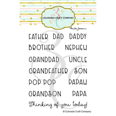 Colorado Craft Company 3"x4" Clear Stamps - For Dad Names by Anita Jeram
