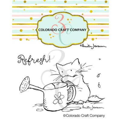 Colorado Craft Company 2"x3" Clear Stamps - Watering Can Mini