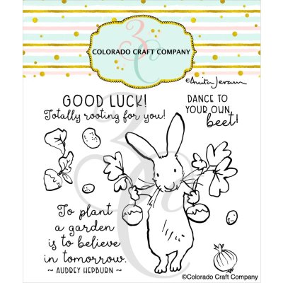 Colorado Craft Company 4"x4" Clear Stamps - Rooting For You!
