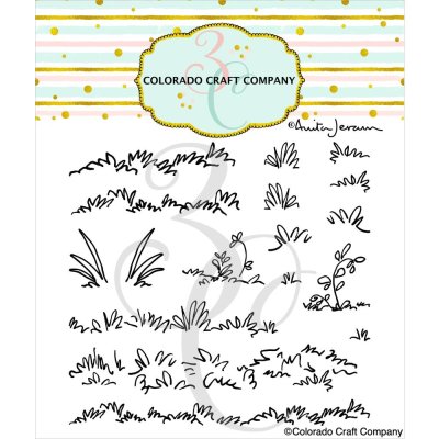 Colorado Craft Company 4"x4" Clear Stamps - Greener Grass