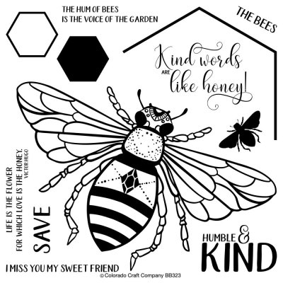 Colorado Craft Company 6"x6" Clear Stamp Set - Honey Bee Big & Bold