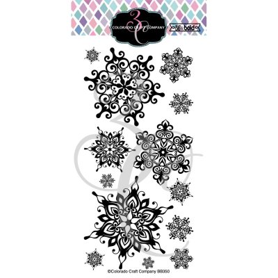 Colorado Craft Company 4"x8" Clear Stamps - Nordic Snowflakes-Big & Bold