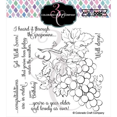 Colorado Craft Company 6"x6" Clear Stamp Set - The Grapevine Big & Bold