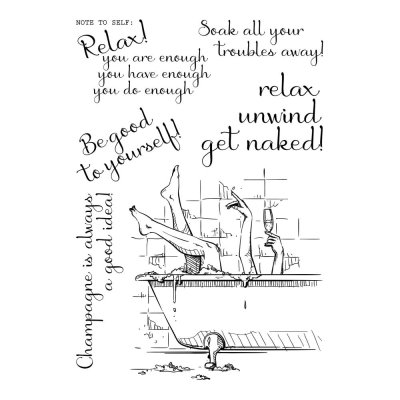 Colorado Craft Company 4"x6" Clear Stamp Set - Relax!