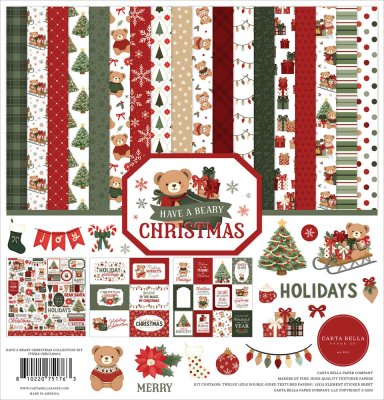 Carta Bella 12”x12” Collection Kit - Have A Beary Christmas (13 sheets)
