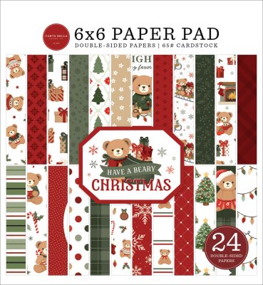 Carta Bella 6”x6” Paper Pad - Have A Beary Christmas (24 sheets)