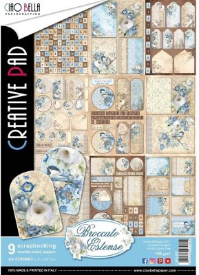 Ciao Bella A4 Scrapbooking Creative Paper Pad - Broccato estense (9 sheets)