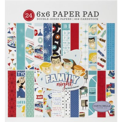 Carta Bella 6"x6" Paper Pad - Family Night (24 sheets)