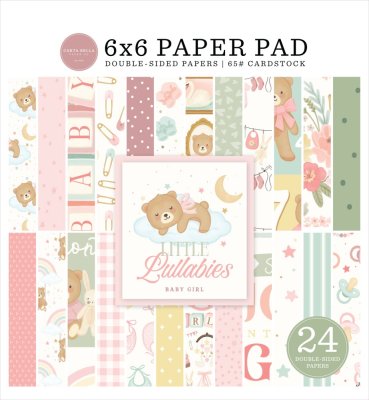 Carta Bella 6"x6" Paper Pad - Little Lullabies Baby Girl ( sheets)