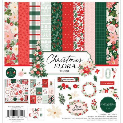 Carta Bella 12"x12" Collection Kit - Peaceful Christmas Flora (13 sheets)