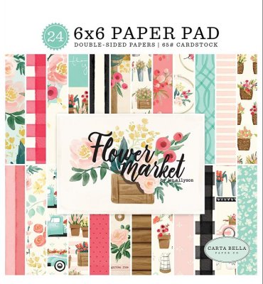 Carta Bella 6”x6” Paper Pad - Flower Market (24 sheets)