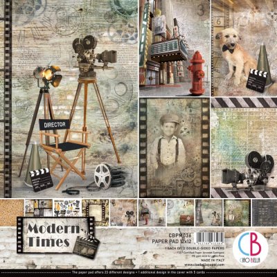 Ciao Bella 12"x12" Scrapbooking Creative Paper Pad - Modern Times (12 sheets)