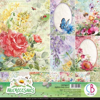 Ciao Bella 12"x12" Scrapbooking Creative Paper Pad - Microcosmos (12 sheets)