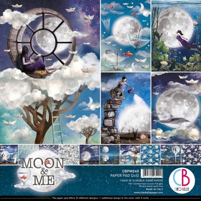 Ciao Bella 12"x12" Scrapbooking Creative Paper Pad - Moon & Me (12 sheets)