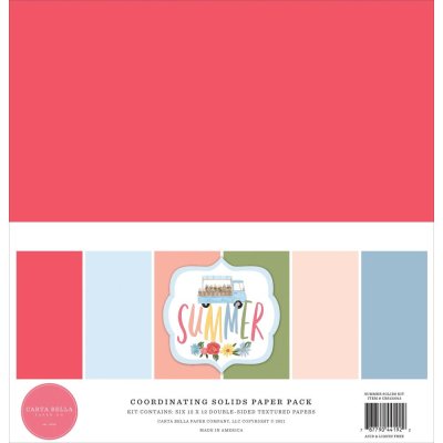 Carta Bella 12"x12" Double-Sided Solid Paper - Summer (6 sheets)