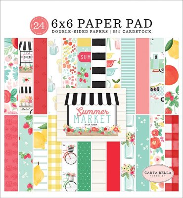 Carta Bella 6"x6" Double-Sided Paper Pad - Summer Market (24 sheets)