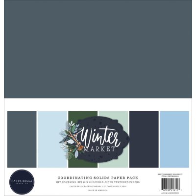 Carta Bella 12"x12" Double-Sided Solid Cardstock - Winter Market (6 sheets)