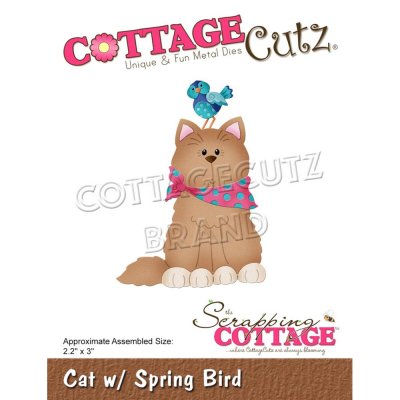 CottageCutz Dies - Cat with Spring Bird