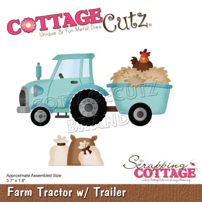CottageCutz Dies - Farm Tractor with Trailer