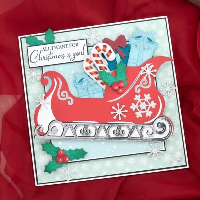 Crafters Companion 3-in-1 Create-a-Card Cutting & Embossing Die - Christmas Sleigh