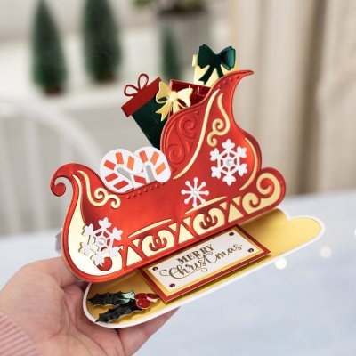 Crafters Companion 3-in-1 Create-a-Card Cutting & Embossing Die - Christmas Sleigh
