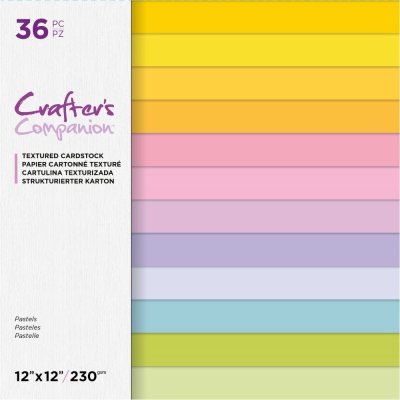 Crafter's Companion 12”x12” Textured Cardstock - Pastels (36 sheets)