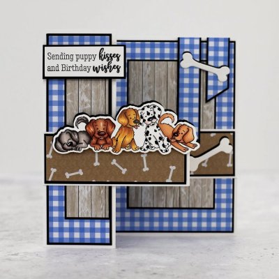 Crafters Companion Stamps & Dies - Character Embellish Puppies
